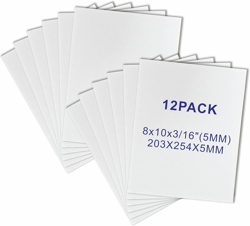 ZJCEASER 12 Pack Foam Core Board, 8 x 10 White Poster Board, 3/16" Thickness Sign Board Craft Foam Sheet for Signboards, School Projects, University Displays, College Events, Arts & Crafts, Framing - Image 1